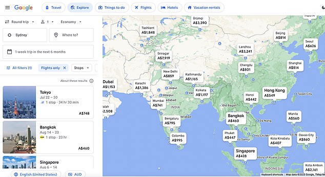 Google Flights Explore هي أداة مفيدة أخرى توفر لك خيارات تمت تصفيتها حسب المنطقة أو القارة أو السعر
