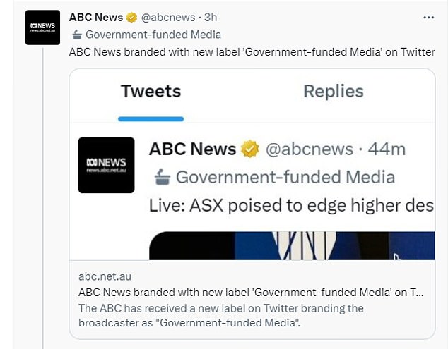 تم تصنيف حساب أخبار ABC الرئيسي على أنه 