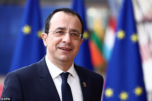 رئيس قبرص نيكوس كريستودوليدس ، في صورة خلال قمة الاتحاد الأوروبي في بروكسل الشهر الماضي