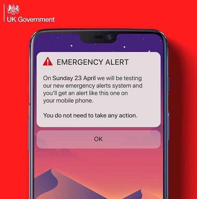 سيشهد الاختبار على مستوى المملكة المتحدة لنظام الإنذار الرسمي للطوارئ إصدار الهواتف الذكية والأجهزة اللوحية صوتًا يشبه صفارات الإنذار ويهتز لمدة عشر ثوانٍ في الساعة 3 مساءً يوم الأحد.