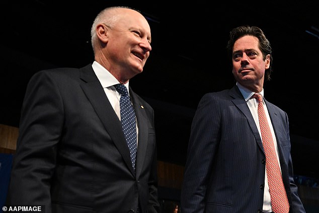 أدلى غويدر بمزحة مفادها أن رئيس وزراء جنوب أستراليا بيتر ماليناوسكا يجب أن يكون رئيس AFL التالي بسبب أوجه التشابه بينه وبين جيلون ماكلاكلان