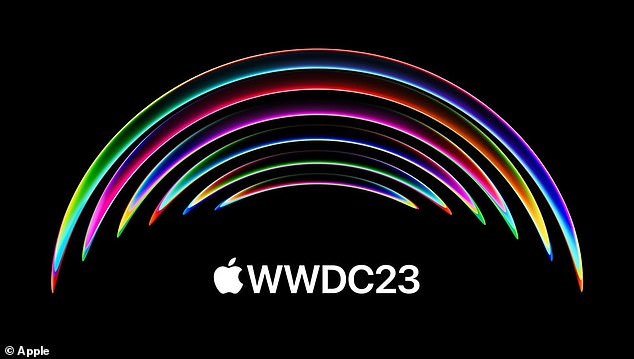 لمحة عن سماعة الرأس الجديدة؟  صورة ترويجية مشفرة لمؤتمر المطورين العالمي (WWDC) هذا العام تتميز بخطوط ملونة منحنية
