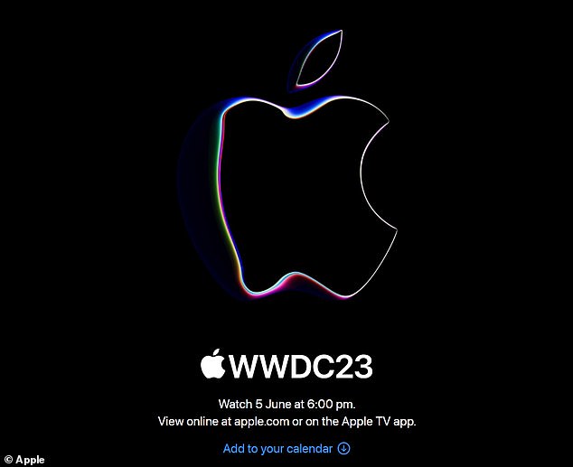 الصورة هي الصفحة المقصودة لـ apple.com/uk/apple-events ، مع نسخة متحركة من شعار Apple