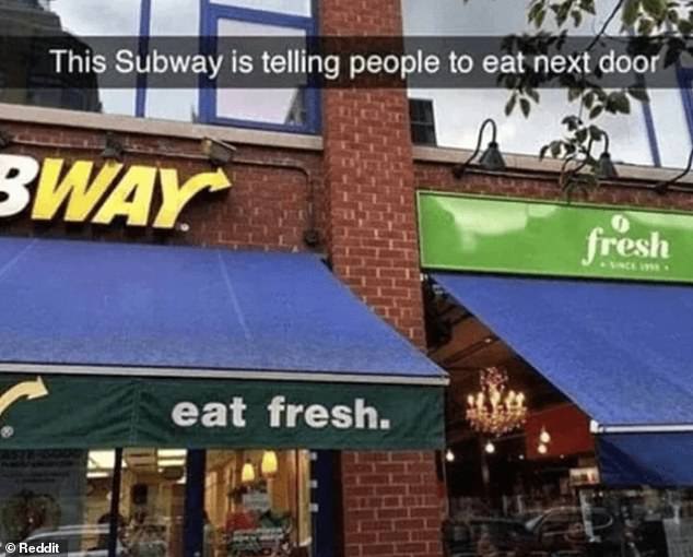 جعل شعار متجر الساندويتشات الأمريكي Subway `` تناول الطعام الطازج '' يبدو كما لو أنهم يخبرون الناس بتناول الطعام في المنزل المجاور