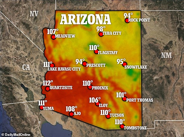 تحوم Temps عبر ولاية أريزونا حول ارتفاع 90 إلى 110s هذا الأسبوع