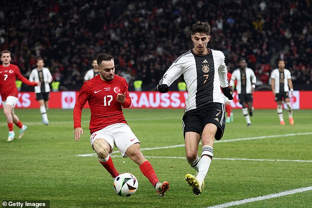 وسجل الألماني الهدف الافتتاحي في المباراة التي خسرها فريقه 3-2 أمام تركيا يوم السبت