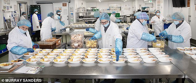 تتم إدارة مرفق تقديم الطعام (في الصورة) من قبل شركة Newrest Catering، التي يقوم موظفوها البالغ عددهم 350 موظفًا بإنتاج 4500 وجبة يوميًا.
