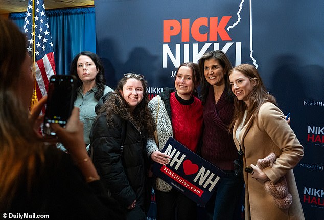 وقام موقع DailyMail.com بتغطية العديد من أحداث حملة هيلي، بما في ذلك يوم الخميس في نيو هامبشاير، حيث التقطت الصور مع الناخبين.