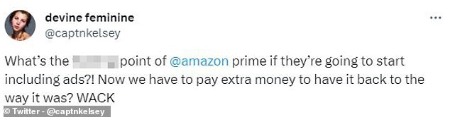 على موقع X، تويتر سابقًا، كان رد فعل مشتركي Amazon Prime غاضبًا على التغيير، وانتقدوه ووصفوه بأنه 