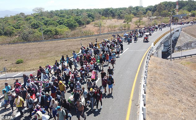 انطلقت القافلة من تشياباس بالمكسيك في وقت سابق من هذا الأسبوع وتم تجميعها من قبل المنظمين القلقين بشأن سلامة المهاجرين أثناء شق طريقهم عبر المكسيك.