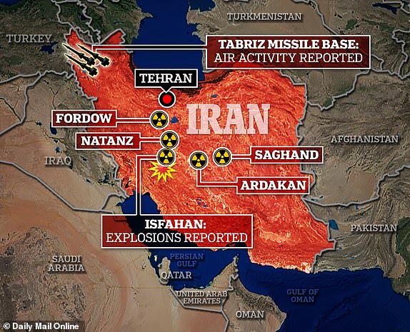 الخريطة - الهجوم الإسرائيلي على إيران يعرض أيضًا المواقع النووية - مواقع مواقع الصواريخ