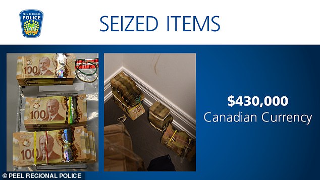حدد رجال الشرطة يوم الأربعاء العناصر المسروقة التي صادروها، بما في ذلك حوالي 430 ألف دولار بالعملة الكندية وستة أساور ذهبية تبلغ قيمتها أكثر من 89 ألف دولار.