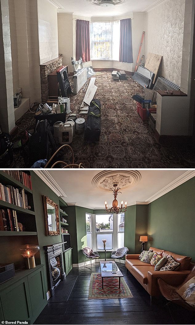 وفي الوقت نفسه، قامت إحدى مالكات المنازل من بريستول بتحويل غرفة المعيشة في منزلها الفيكتوري القديم إلى مساحة خضراء أنيقة