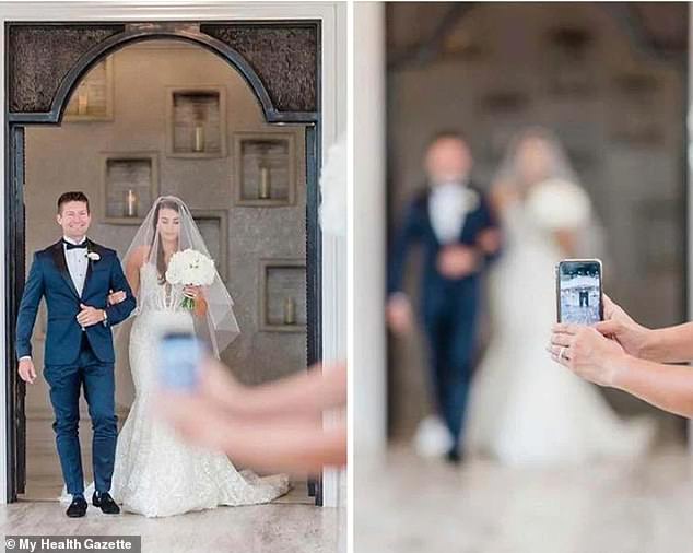 انتقد مصور ضيف حفل زفاف طائش بعد أن حصل على أول صيحة في اللحظة التي سارت فيها العروس في الممر