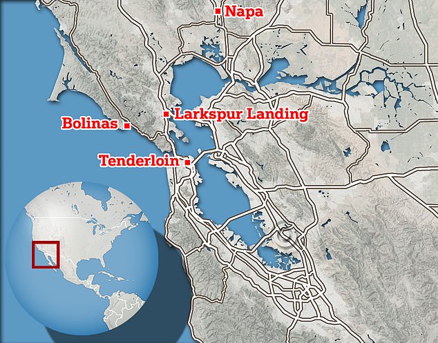 خريطة توضح المواقع المختلفة التي شوهدت فيها باترفيلد مؤخرًا في منطقة الخليج