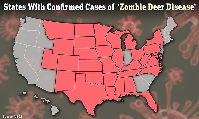 شهدت 33 ولاية على الأقل في أمريكا وأجزاء من كندا تقارير عن وجود فيروس يسمى 